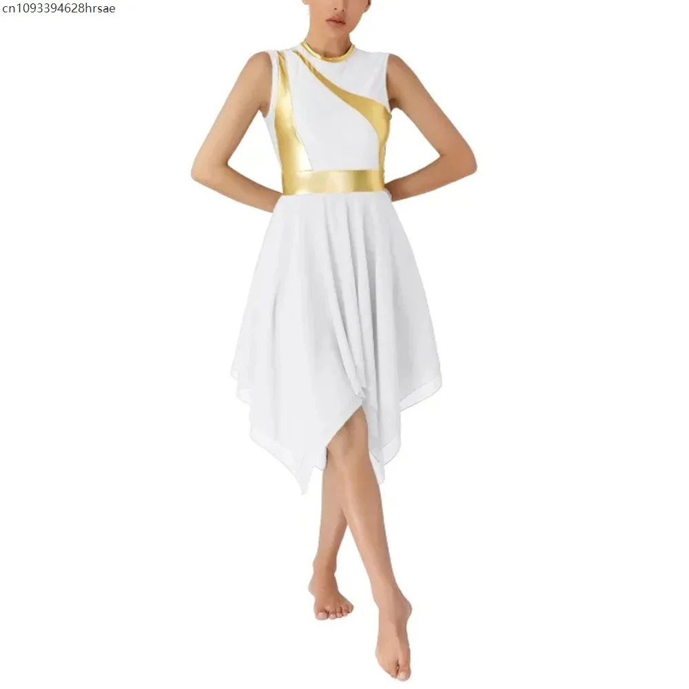 Women Liturgical Praise Lyrical Dance Dress Ballroom Dancing Church Choir Worship Costume Sleeveless Shiny Sequins Dancewear
Women Liturgical Praise Lyrical Dance Dress Ballroom Dancing Church Choir Worship Costume Sleeveless Shiny Sequins Dancewear