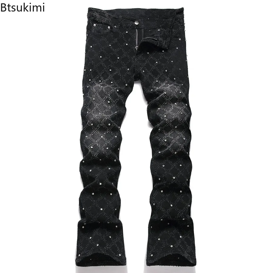 2026 New Men's Crystal Boot Cut Jeans Punk Black Stretch Denim Pants Rivet Slim Flared Trousers Man Fashionable Bootcut Trousers
2026 New Men's Crystal Boot Cut Jeans Punk Black Stretch Denim Pants Rivet Slim Flared Trousers Man Fashionable Bootcut Trousers