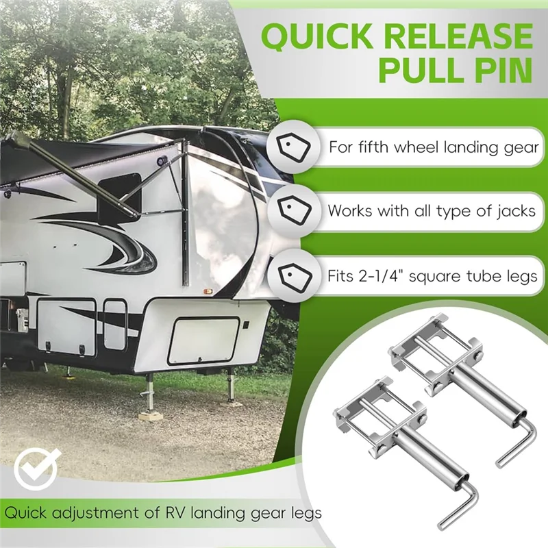 ABSE-308287 RV Fifth Wheel Landing Gear Quick Release Pull Pin, 2 PCS Fifth Wheel Quick Release Pins For RV Camper Motorhome
ABSE-308287 RV Fifth Wheel Landing Gear Quick Release Pull Pin, 2 PCS Fifth Wheel Quick Release Pins For RV Camper Motorhome