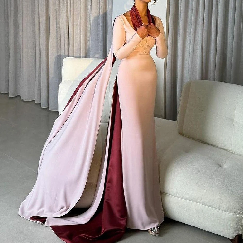 High Quality Straight Floor Length Halter Jersey Long Sleeves Pleats Evening Dress Modern Photo Color vestidos de fiesta
High Quality Straight Floor Length Halter Jersey Long Sleeves Pleats Evening Dress Modern Photo Color vestidos de fiesta