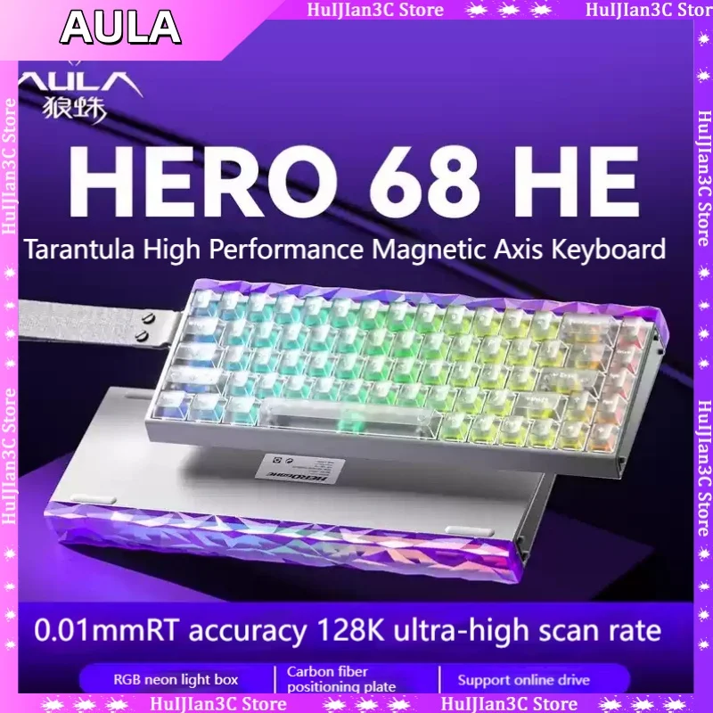AULA Hero68he Механическая клавиатура RGB Проводная высокопроизводительная прозрачная магнитная ось для киберспортивных игр FPS с лайтбоксатором
AULA Hero68he Механическая клавиатура RGB Проводная высокопроизводительная прозрачная магнитная ось для киберспортивных игр FPS с лайтбоксатором