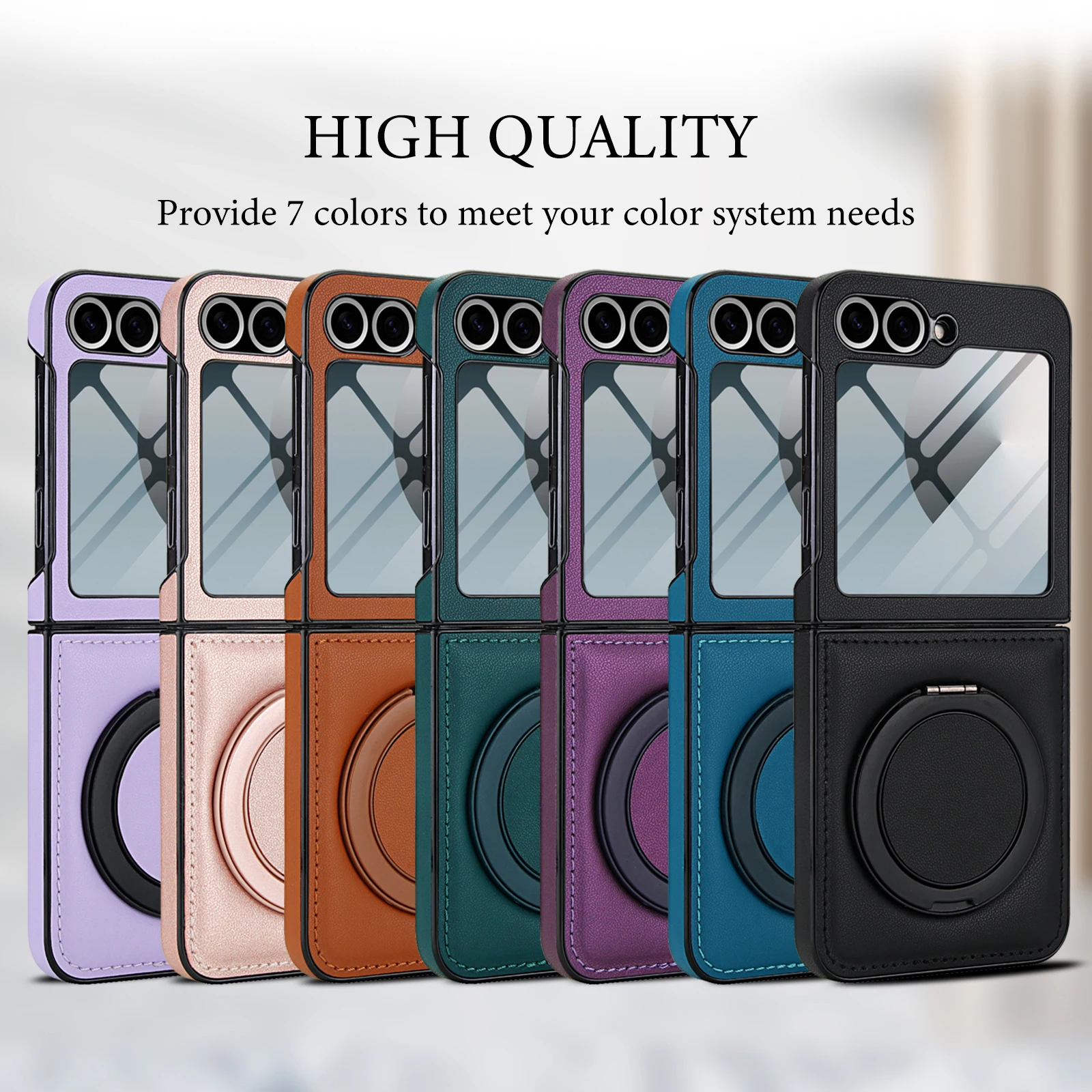Fashion Solid Color Leather Rotating Bracket Magnetic Wireless Charging Phone Cover Case for Samsung Flip 7 6 5 4
Fashion Solid Color Leather Rotating Bracket Magnetic Wireless Charging Phone Cover Case for Samsung Flip 7 6 5 4