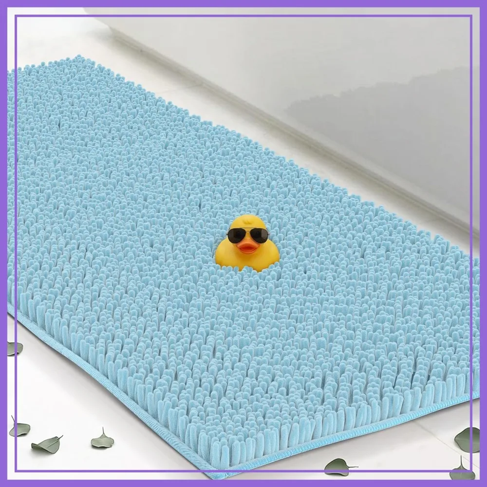 Plush Bathroom Rug 59"x21, Absorbent Non Slip Chenille Bath Mat, Quick Dry Machine Washable, Spa Blue
Plush Bathroom Rug 59"x21, Absorbent Non Slip Chenille Bath Mat, Quick Dry Machine Washable, Spa Blue