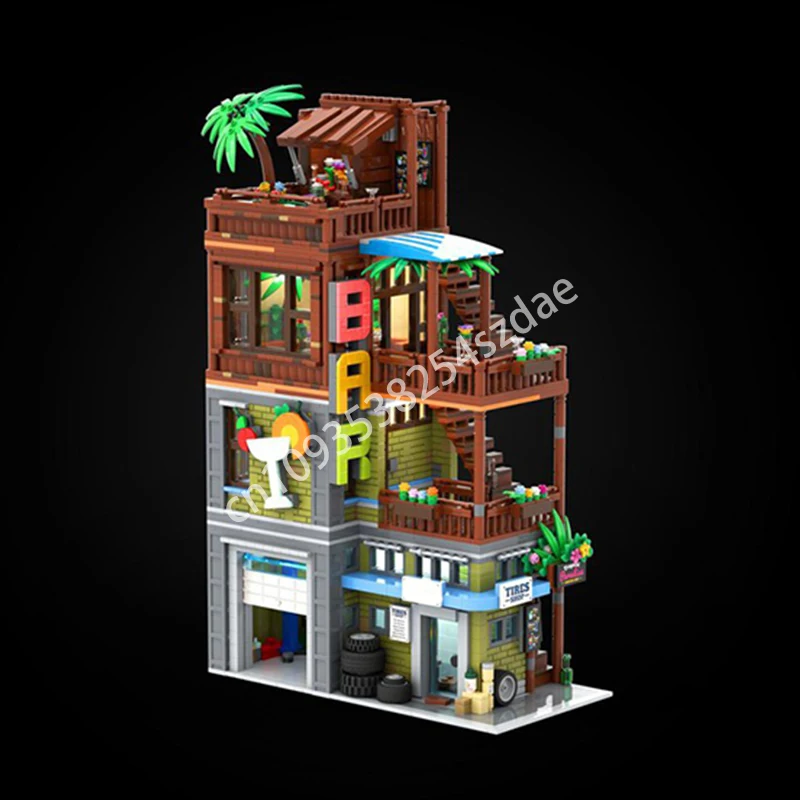 2205PCS MOC Creative Street View Cocktail Bar & Tire Shop Modular Model Architecture Building Block diy Assembly kids Toys Gifts
2205PCS MOC Creative Street View Cocktail Bar & Tire Shop Modular Model Architecture Building Block diy Assembly kids Toys Gifts