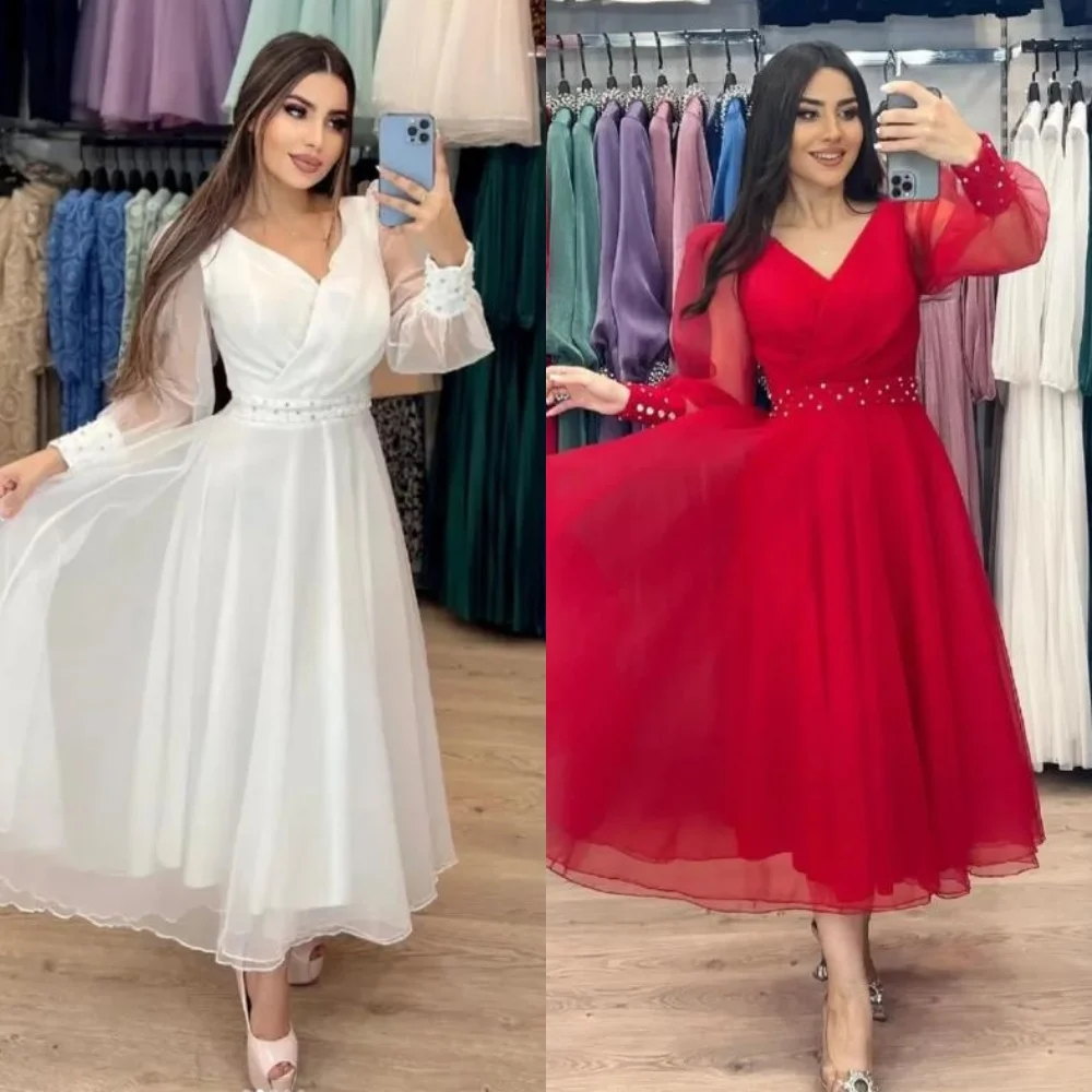 Customized Modern Style Classic Organza Sash Beading Ruched V-neck Ankle Length Dresses Bespoke Occasion Dresses Formal Retro
Customized Modern Style Classic Organza Sash Beading Ruched V-neck Ankle Length Dresses Bespoke Occasion Dresses Formal Retro