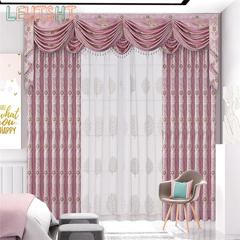 New European Curtains for Living Dining Room Bedroom Light Luxury Pink Jacquard Wedding Home Decor Valance Window Tulle
New European Curtains for Living Dining Room Bedroom Light Luxury Pink Jacquard Wedding Home Decor Valance Window Tulle