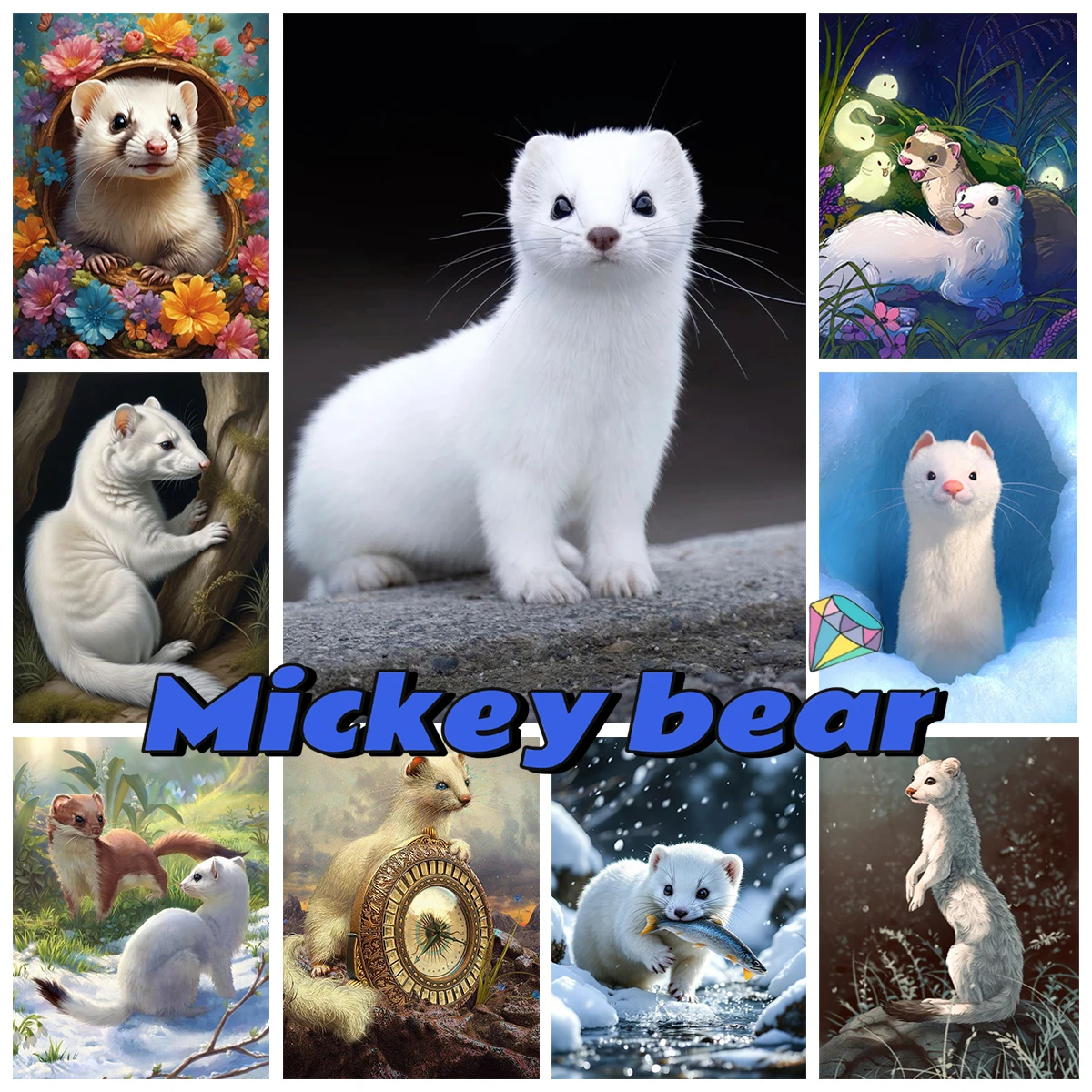 Andrew Marten DIY Diamond Painting Kit Snow Ferret Pattern Home Wall Decoration Rhinestone Embroidery Cross Stitch Kids Gift
Andrew Marten DIY Diamond Painting Kit Snow Ferret Pattern Home Wall Decoration Rhinestone Embroidery Cross Stitch Kids Gift