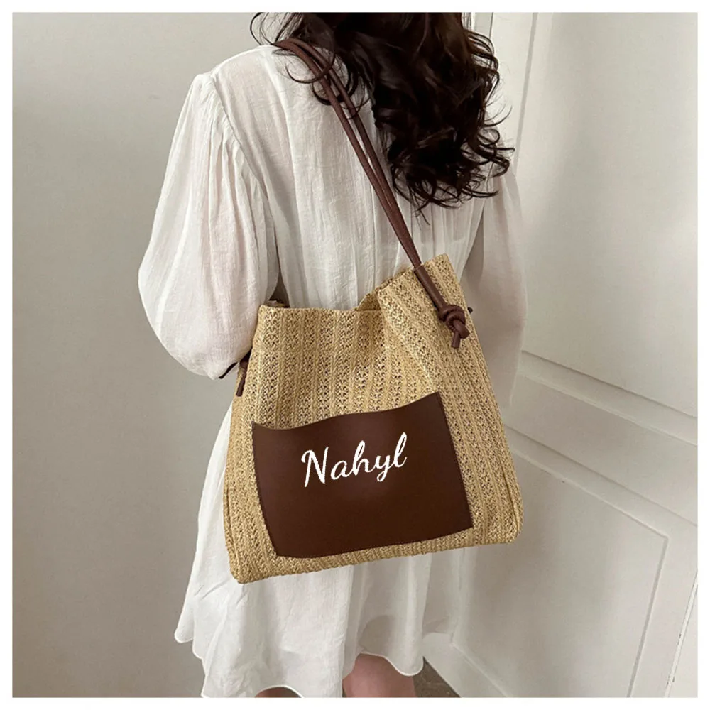 Personalized Fashion Straw Bag Woven Market Tote Summer Popular Style Capacity Shoulder Travel Bridesmaid Gifts Beach Woven Bag
Personalized Fashion Straw Bag Woven Market Tote Summer Popular Style Capacity Shoulder Travel Bridesmaid Gifts Beach Woven Bag