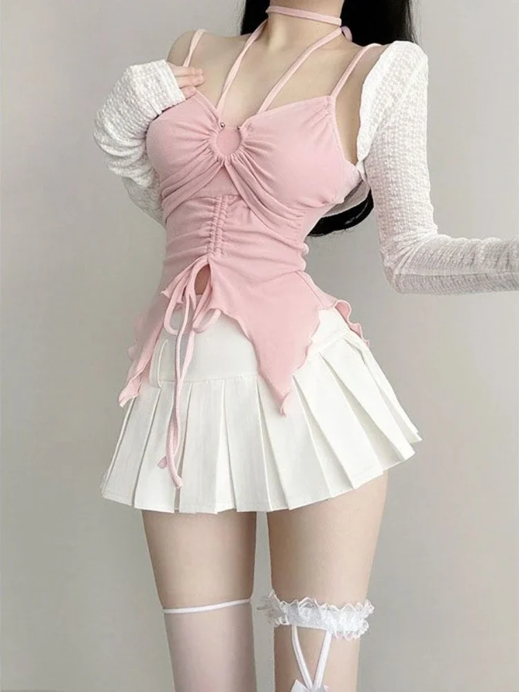 Japanese Pink Kawaii 3 Piece Set Women Patchwork Elegant Sweet Pleated Skirt Suit Female Korean Fashion Casual Chic Set 2024 New
Japanese Pink Kawaii 3 Piece Set Women Patchwork Elegant Sweet Pleated Skirt Suit Female Korean Fashion Casual Chic Set 2024 New