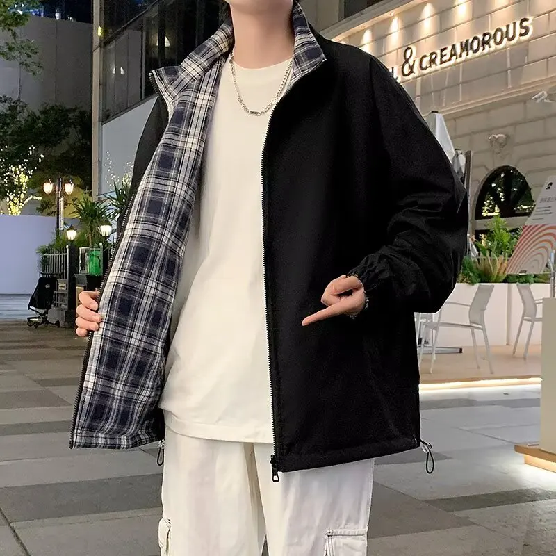 Double-Sided Wearable Stand Collar Jaet for Men Casual Trendy Plaid Design Autumn Season Polyester Fiber Long Sve Zipper...
Double-Sided Wearable Stand Collar Jaet for Men Casual Trendy Plaid Design Autumn Season Polyester Fiber Long Sve Zipper...