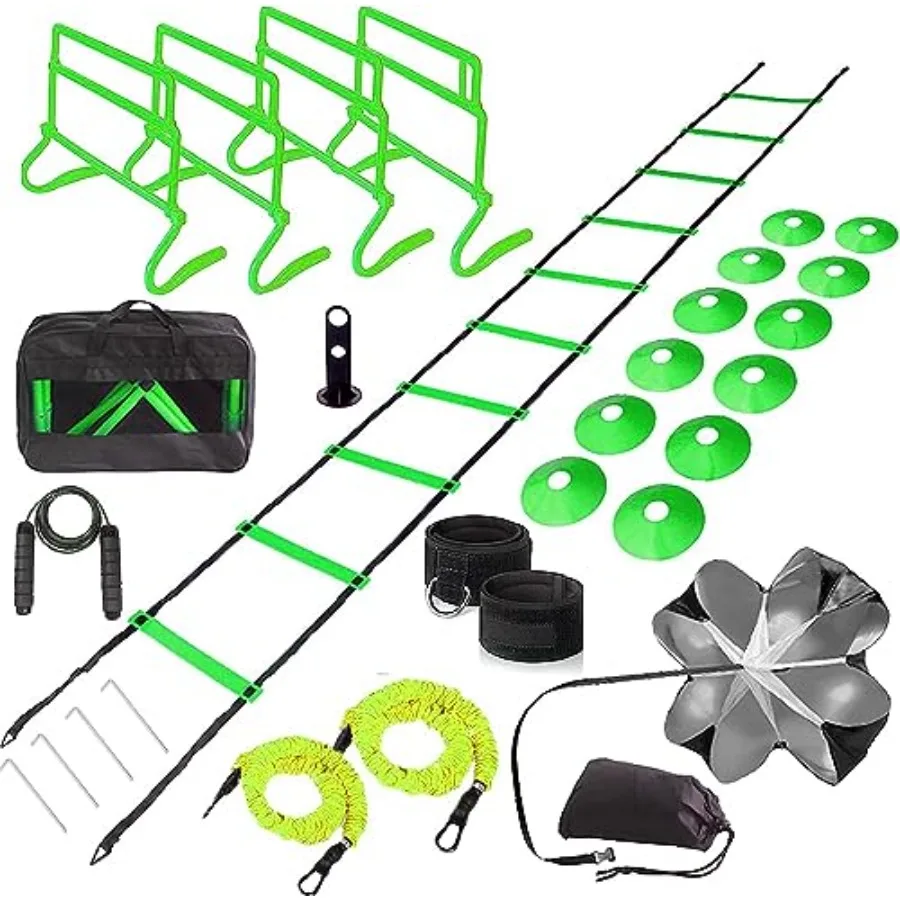 Adjustable Speed Training Hurdles Fitness and Speed Training Equipment with Agility Ladder - Plyometric Fitness and Speed Train
Adjustable Speed Training Hurdles Fitness and Speed Training Equipment with Agility Ladder - Plyometric Fitness and Speed Train