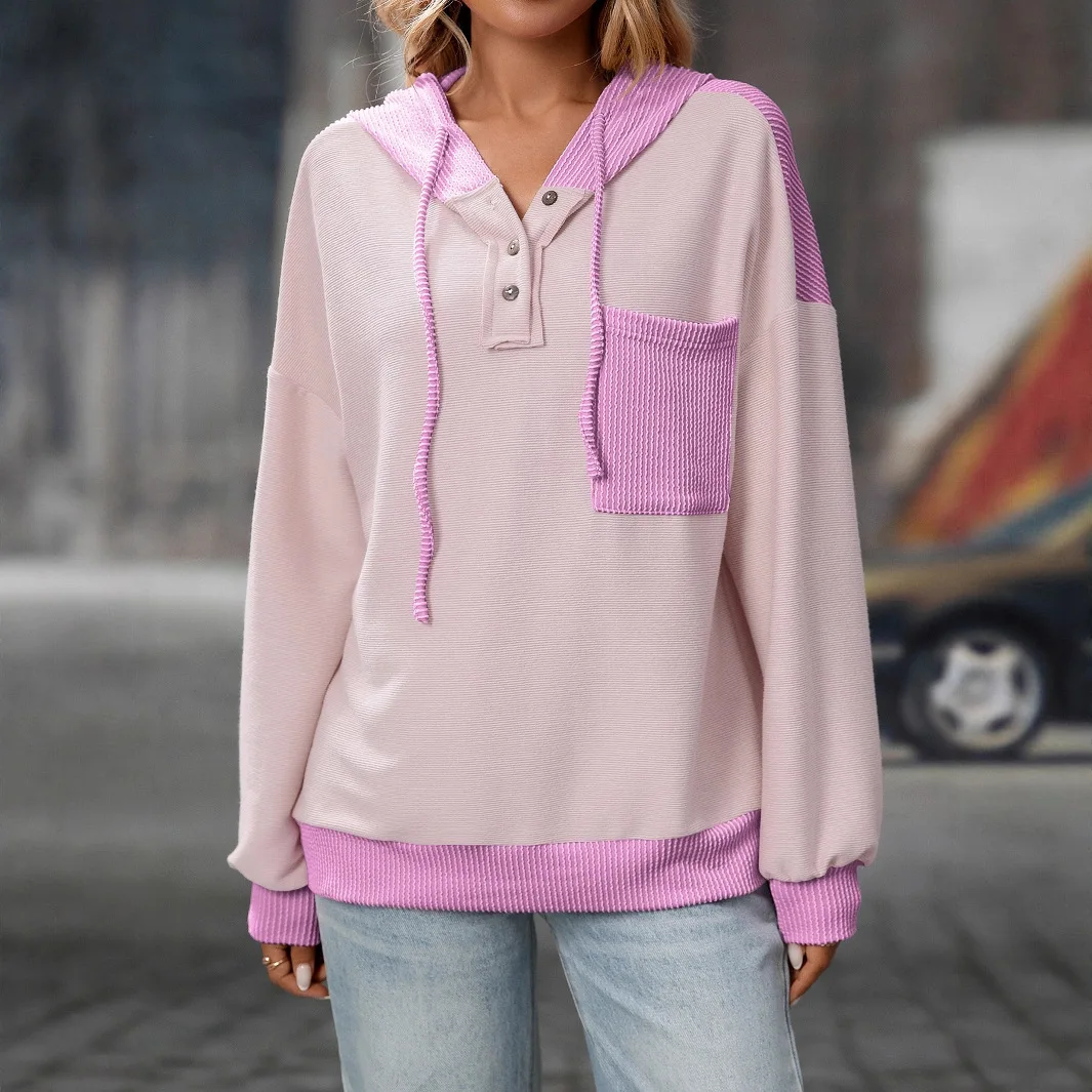 Hooded Women's Clothing 2025 Autumn and Winter New Item Contrasting Color Twisted Strip Hooded Sweatshirt
Hooded Women's Clothing 2025 Autumn and Winter New Item Contrasting Color Twisted Strip Hooded Sweatshirt