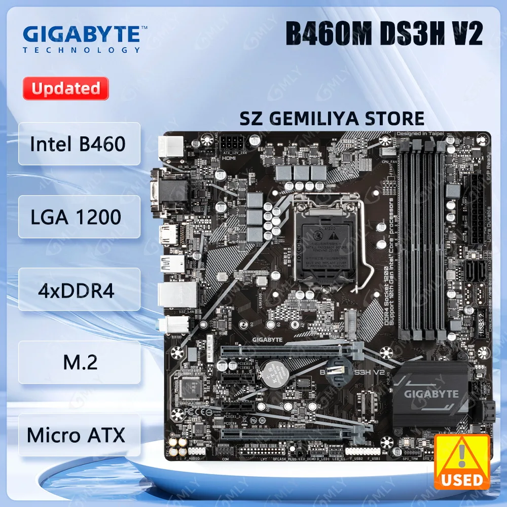 Материнская плата GIGABYTE B460M DS3H V2 LGA1200 Intel H470 Поддержка i9-10900K i7-10700K i7-11700F i5-10600K i3-10100 Процессор M.2 DDR4 128G
Материнская плата GIGABYTE B460M DS3H V2 LGA1200 Intel H470 Поддержка i9-10900K i7-10700K i7-11700F i5-10600K i3-10100 Процессор M.2 DDR4 128G