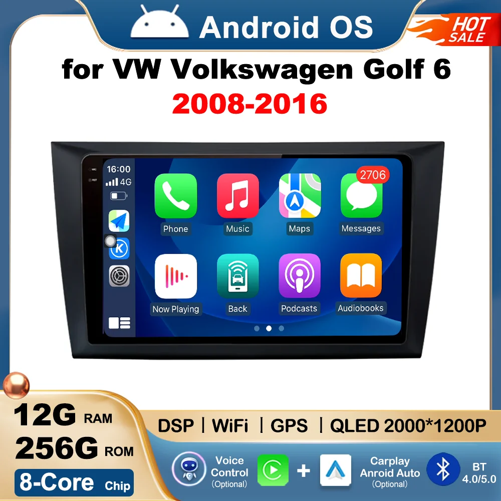 for VW Volkswagen Golf 6 2008 - 2016 Car Radio Mulltmedia Video Player GPS Android OS WIFI 4G DSP Stereo 2.5D IPS Touch Screen
for VW Volkswagen Golf 6 2008 - 2016 Car Radio Mulltmedia Video Player GPS Android OS WIFI 4G DSP Stereo 2.5D IPS Touch Screen