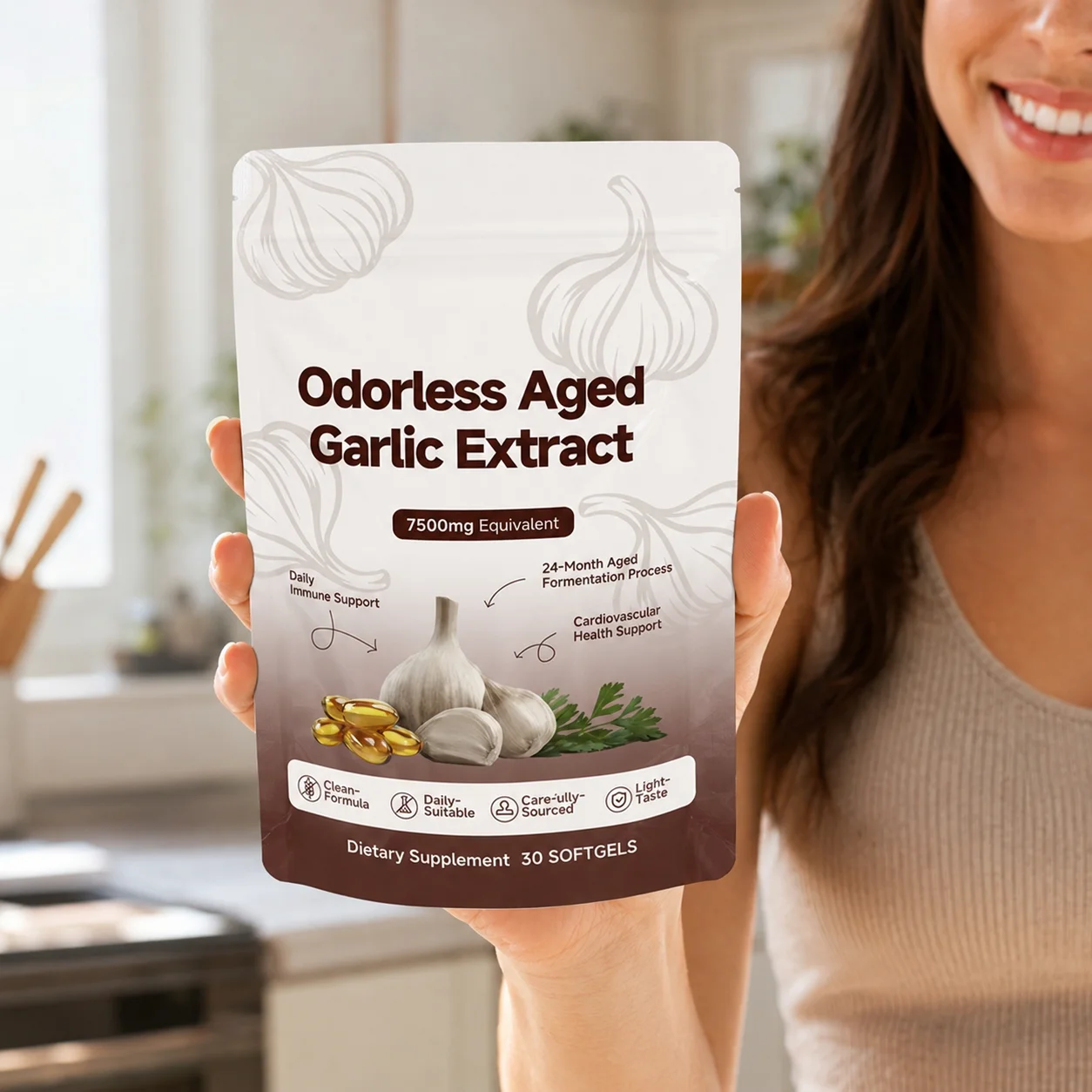 Odorless Aged Garlic Extract Softgels 500mg 7500mg Equivalent Daily Wellness Heart Immune Metabolic Support Non GMO 30 Softgels
Odorless Aged Garlic Extract Softgels 500mg 7500mg Equivalent Daily Wellness Heart Immune Metabolic Support Non GMO 30 Softgels