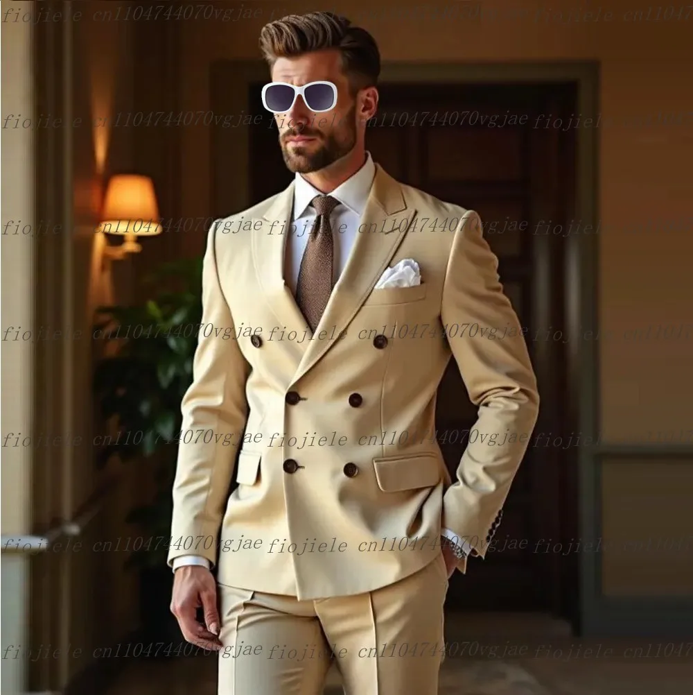 Formal Occasion Champagne Men Suit Wedding Party Groom Groomsman Business Prom Male Tuxedos Customize 2 Piece Set Jacket Pants
Formal Occasion Champagne Men Suit Wedding Party Groom Groomsman Business Prom Male Tuxedos Customize 2 Piece Set Jacket Pants