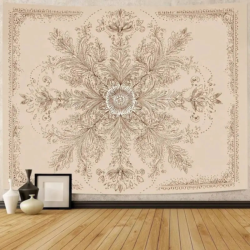 Элегантный гобелен с цветочным мандалой — сложный узор в стиле линейного искусства, нейтральный бежевый и коричневый настенный декор для минималистичного бохо-интерьера.
Элегантный гобелен с цветочным мандалой — сложный узор в стиле линейного искусства, нейтральный бежевый и коричневый настенный декор для минималистичного бохо-интерьера.