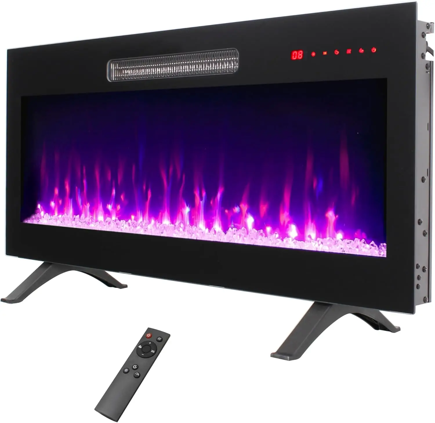 Indoor Wall or Freestanding Electric Fireplace, Metal, Multiple Colors, 16 Adjustable Flame Colors, Timer, Thermostat
Indoor Wall or Freestanding Electric Fireplace, Metal, Multiple Colors, 16 Adjustable Flame Colors, Timer, Thermostat