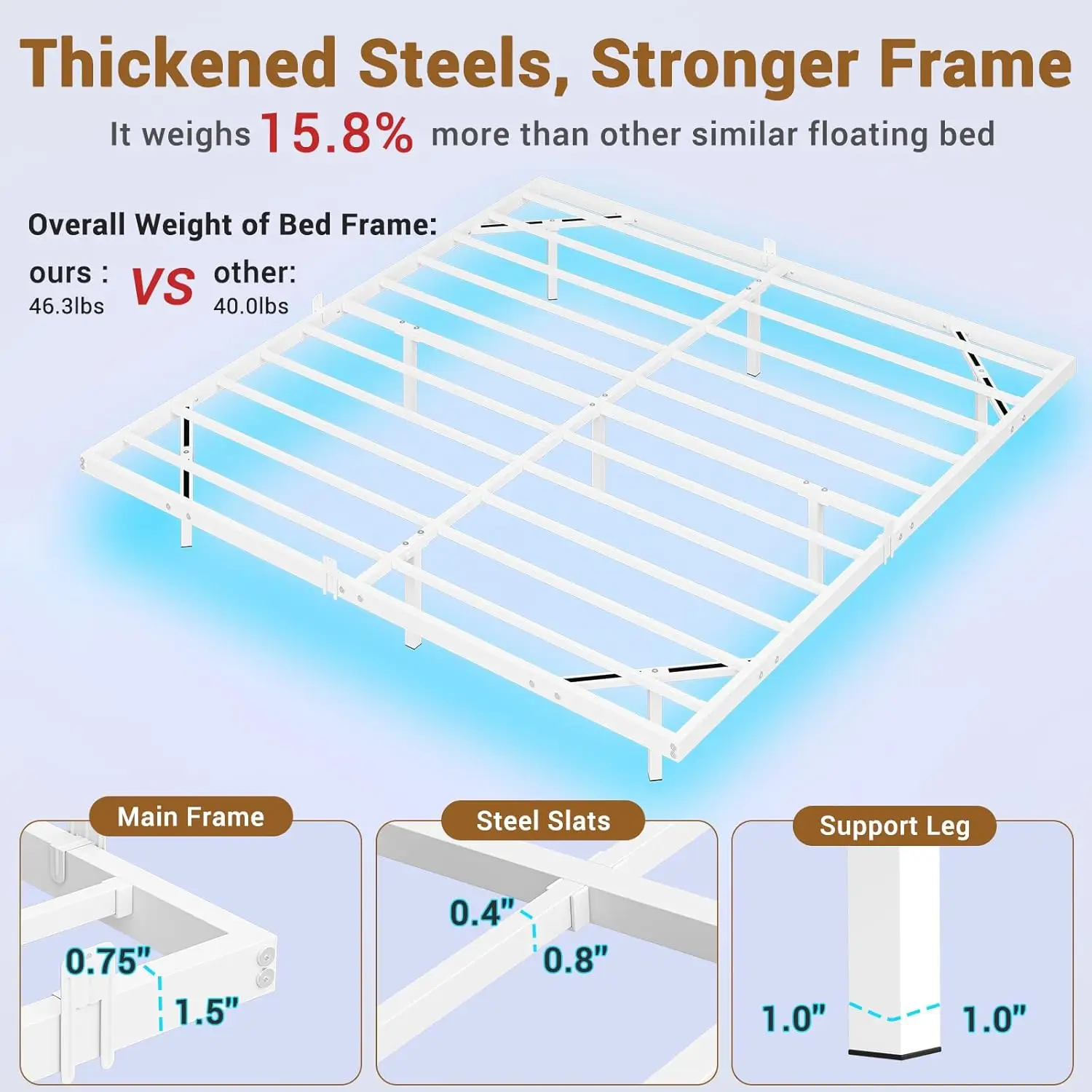 Floating Bed Frame King Size With Led Lights, Metal Platform King Bed, No Box Spring Ned, Easy To Assemble (King)
Floating Bed Frame King Size With Led Lights, Metal Platform King Bed, No Box Spring Ned, Easy To Assemble (King)