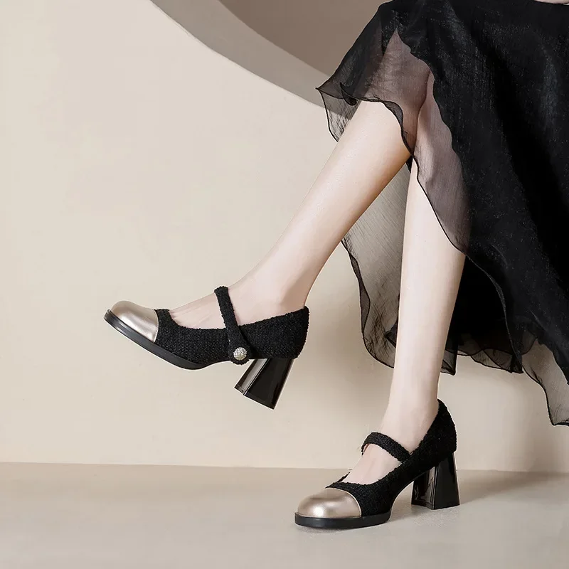 Mary Jane High Heels Women's Spring New Retro French Round Head Color Block Thick Heels Fashion Versatile Single Shoes Women
Mary Jane High Heels Women's Spring New Retro French Round Head Color Block Thick Heels Fashion Versatile Single Shoes Women