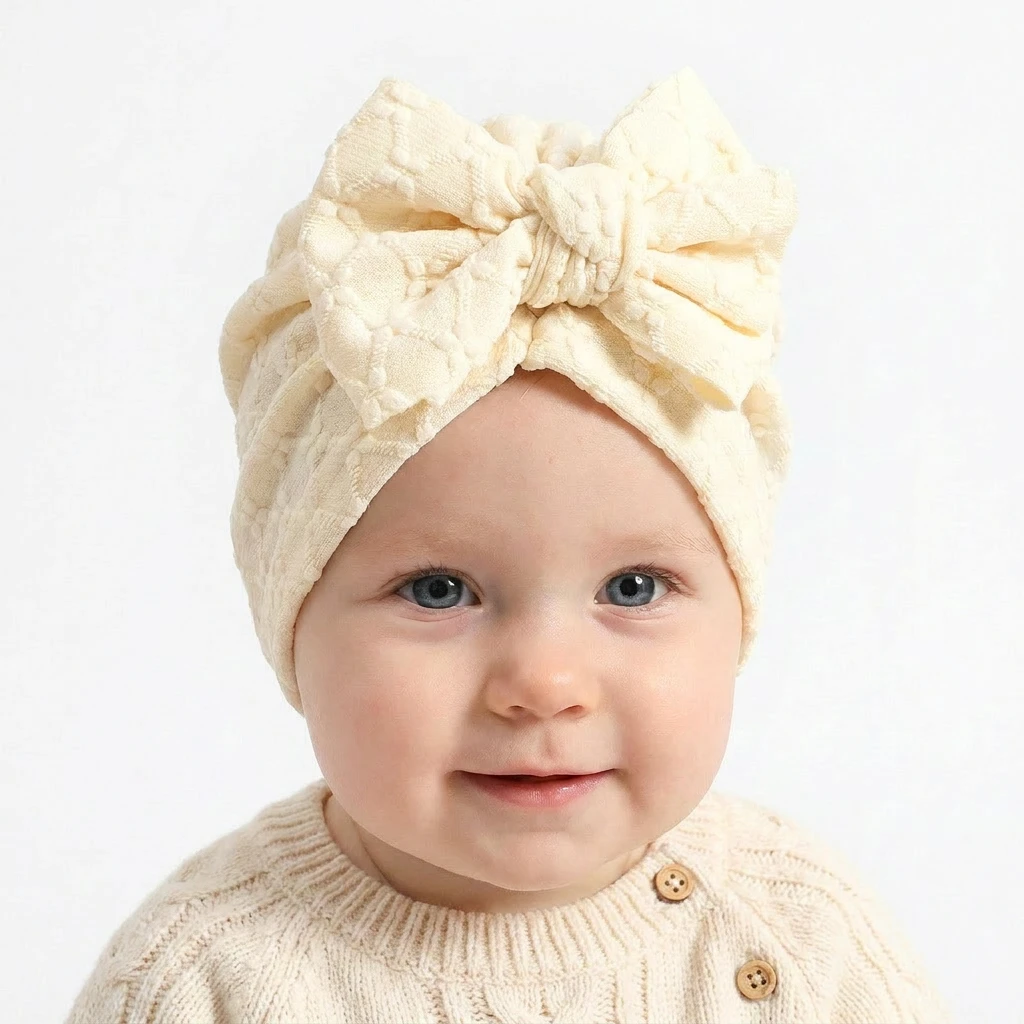 1Pc Jacquard Baby Turban Hat Big Bow Hairbands for Girls Newborn Infant Toddler Hair Accessories Soft Textured Boho Headwrap
1Pc Jacquard Baby Turban Hat Big Bow Hairbands for Girls Newborn Infant Toddler Hair Accessories Soft Textured Boho Headwrap