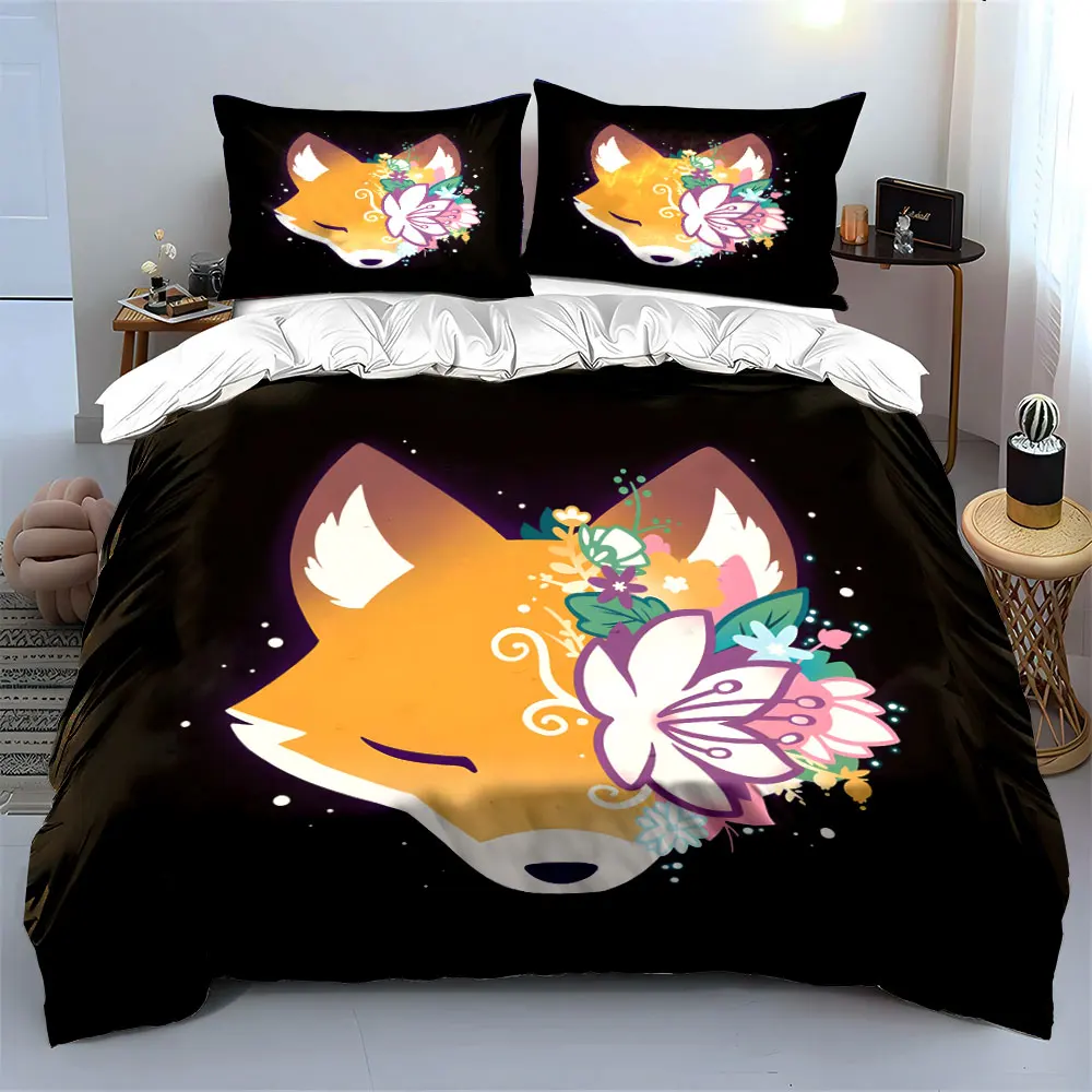 "Fox Floral Art Decor Set" Bedding Set with 1 Duvet Cover 2 Pillowcases Single Double King Queen, Gift
"Fox Floral Art Decor Set" Bedding Set with 1 Duvet Cover 2 Pillowcases Single Double King Queen, Gift