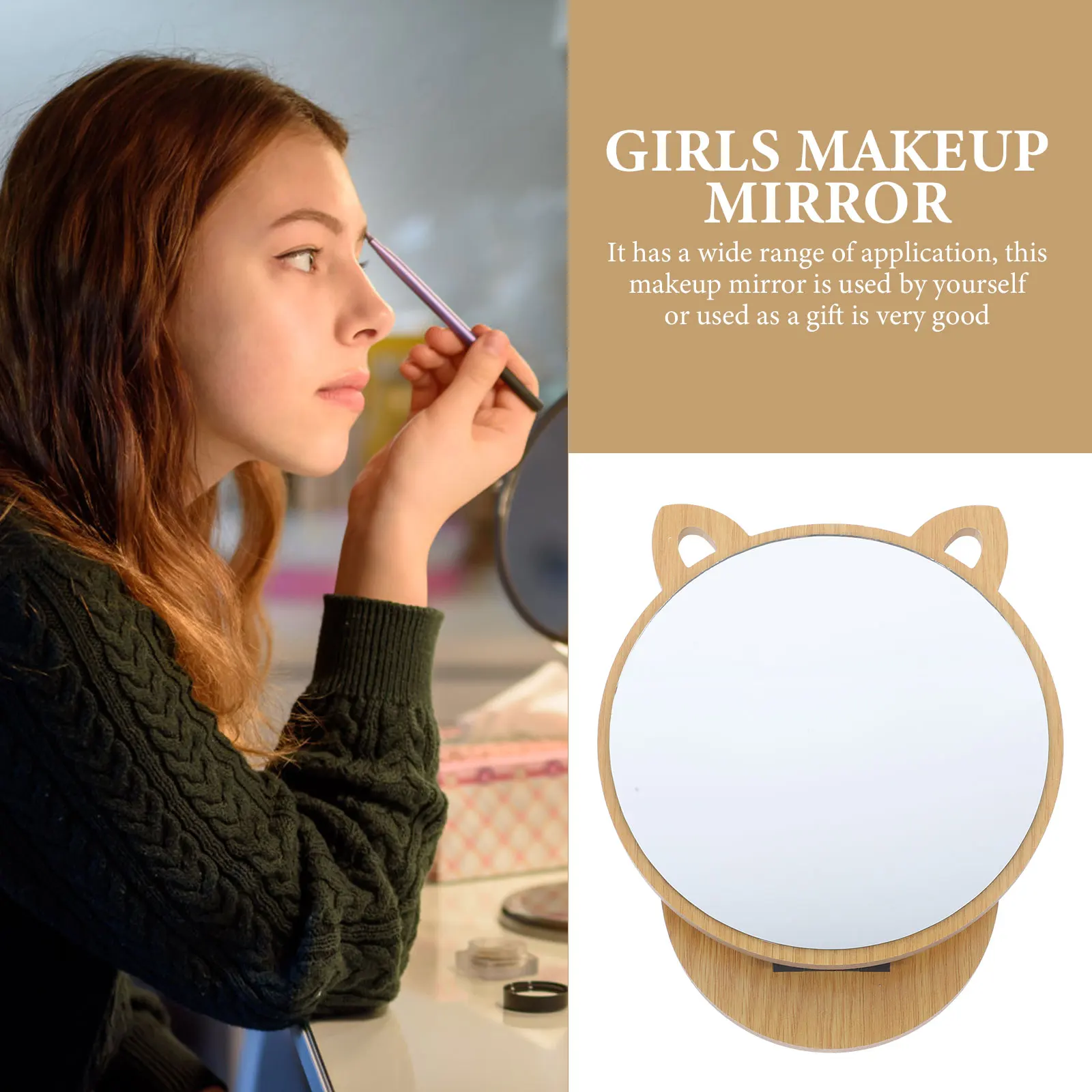 Wooden Makeup Mirror Desk Tabletop Small Mirrors Kids Bedroom Vanity Travel Lightweight Durable Clear Design No Distortion
Wooden Makeup Mirror Desk Tabletop Small Mirrors Kids Bedroom Vanity Travel Lightweight Durable Clear Design No Distortion