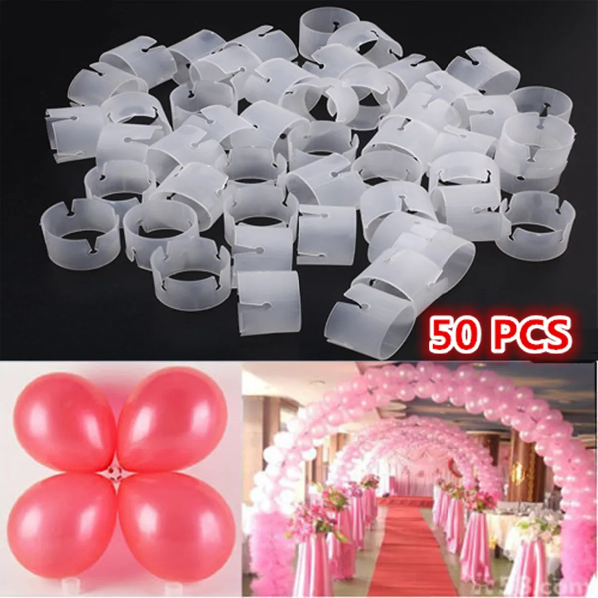 50pcs Balloon Ring Connectors Arch Clips Buckle Balloon Column Accessories Party Wedding Decoration Reusable Solid Plastic
50pcs Balloon Ring Connectors Arch Clips Buckle Balloon Column Accessories Party Wedding Decoration Reusable Solid Plastic