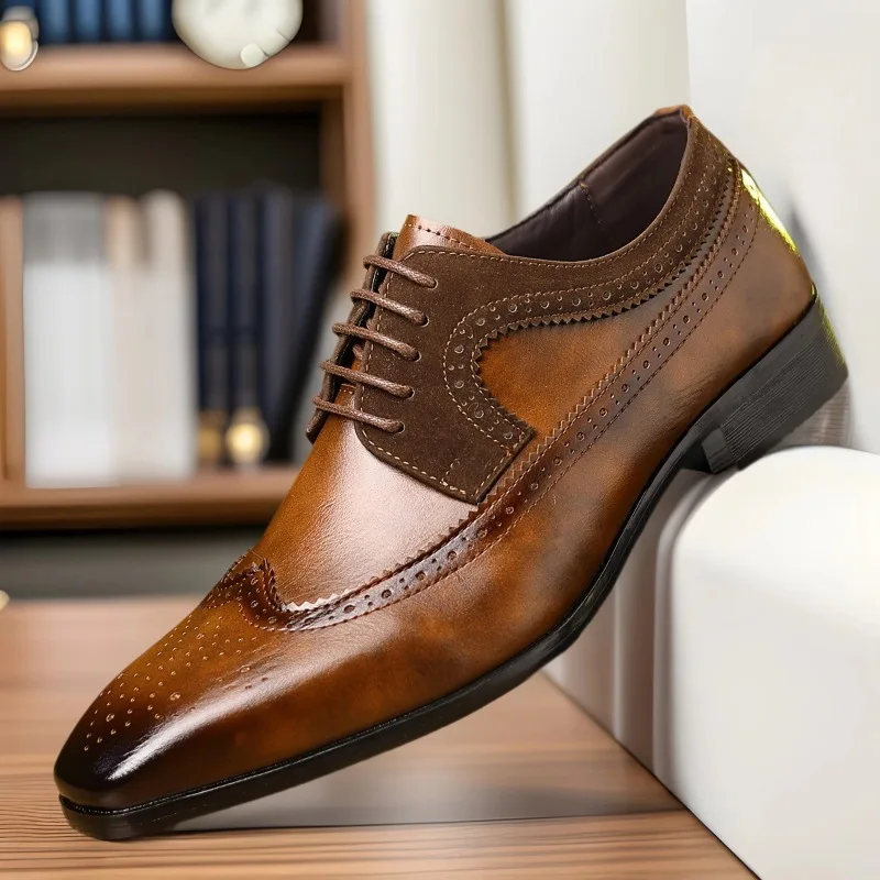 Men's Classic Retro Genuine Leather Brogue Shoes Mens Lace-Up Dress Business Office Flats Men Wedding Party Oxfords SIZE39-48
Men's Classic Retro Genuine Leather Brogue Shoes Mens Lace-Up Dress Business Office Flats Men Wedding Party Oxfords SIZE39-48