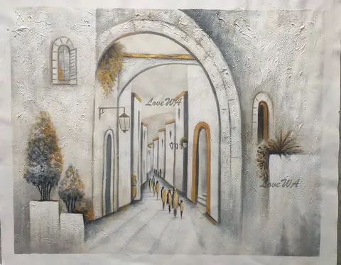 Handmade Modern Abstract Jewish Oil Painting, Handmade Artwork, Restaurent Wall Decoration, Picture Canvas Art, Unframed