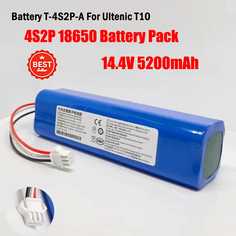 New 14.4V 5200mAh 100% Original 18650 Li-ion Battery T-4S2P-A for Ultenic T10 Robot Vacuum Cleaner for Q11
New 14.4V 5200mAh 100% Original 18650 Li-ion Battery T-4S2P-A for Ultenic T10 Robot Vacuum Cleaner for Q11