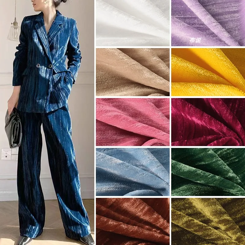Textured Korean Velour Fabric By The Meter for Suit Set Cheongsam Strap Dress Pants Sewing Soft Flowing Cloth Black Yellow Pink
Textured Korean Velour Fabric By The Meter for Suit Set Cheongsam Strap Dress Pants Sewing Soft Flowing Cloth Black Yellow Pink
