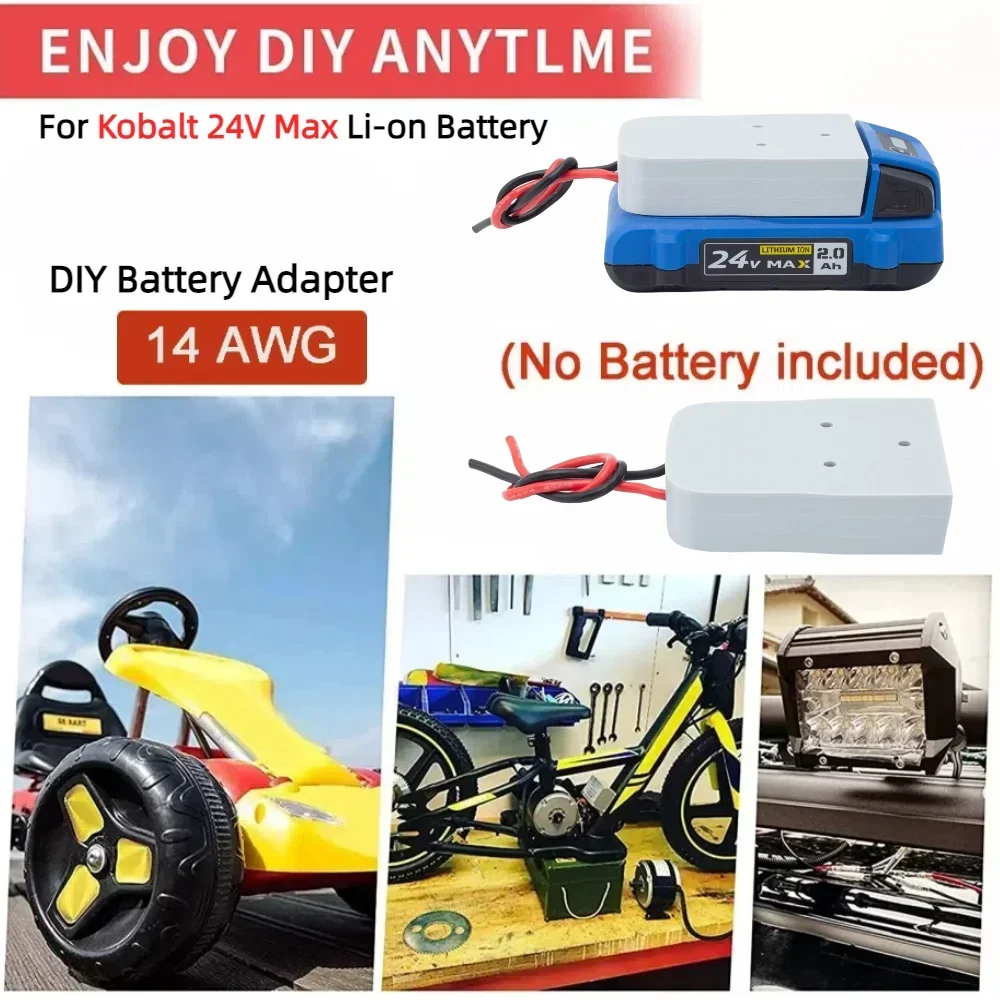 DIY Battery Adapter for Kobalt 24V Max Li-ion Dock Power Connector 12 Gauge Robotics or Power Wheels Upgrade(NO Battery)
DIY Battery Adapter for Kobalt 24V Max Li-ion Dock Power Connector 12 Gauge Robotics or Power Wheels Upgrade(NO Battery)