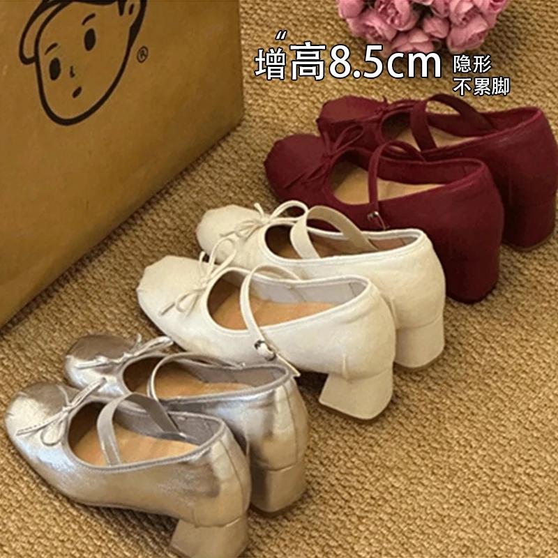 Ladies Retro Butterfly Knot Chunky Heel Mary Jane Shoes Women's Spring Summer New Style Versatile Inner Heightening Single Shoes
Ladies Retro Butterfly Knot Chunky Heel Mary Jane Shoes Women's Spring Summer New Style Versatile Inner Heightening Single Shoes