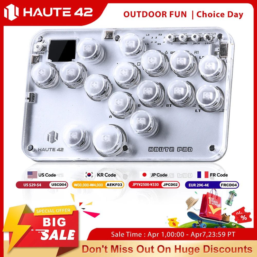 Беспроводной контроллер Haute42 Mini Hitbox (без рычага) для ПК/PS4/PS5, аркадный джойстик Hitbox для файтингов
Беспроводной контроллер Haute42 Mini Hitbox (без рычага) для ПК/PS4/PS5, аркадный джойстик Hitbox для файтингов