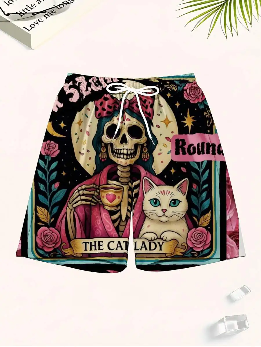 Day Of The Dead Cat Lady Skeleton Print Swim Trunks For Men Beach Shorts With Drawstring
Day Of The Dead Cat Lady Skeleton Print Swim Trunks For Men Beach Shorts With Drawstring