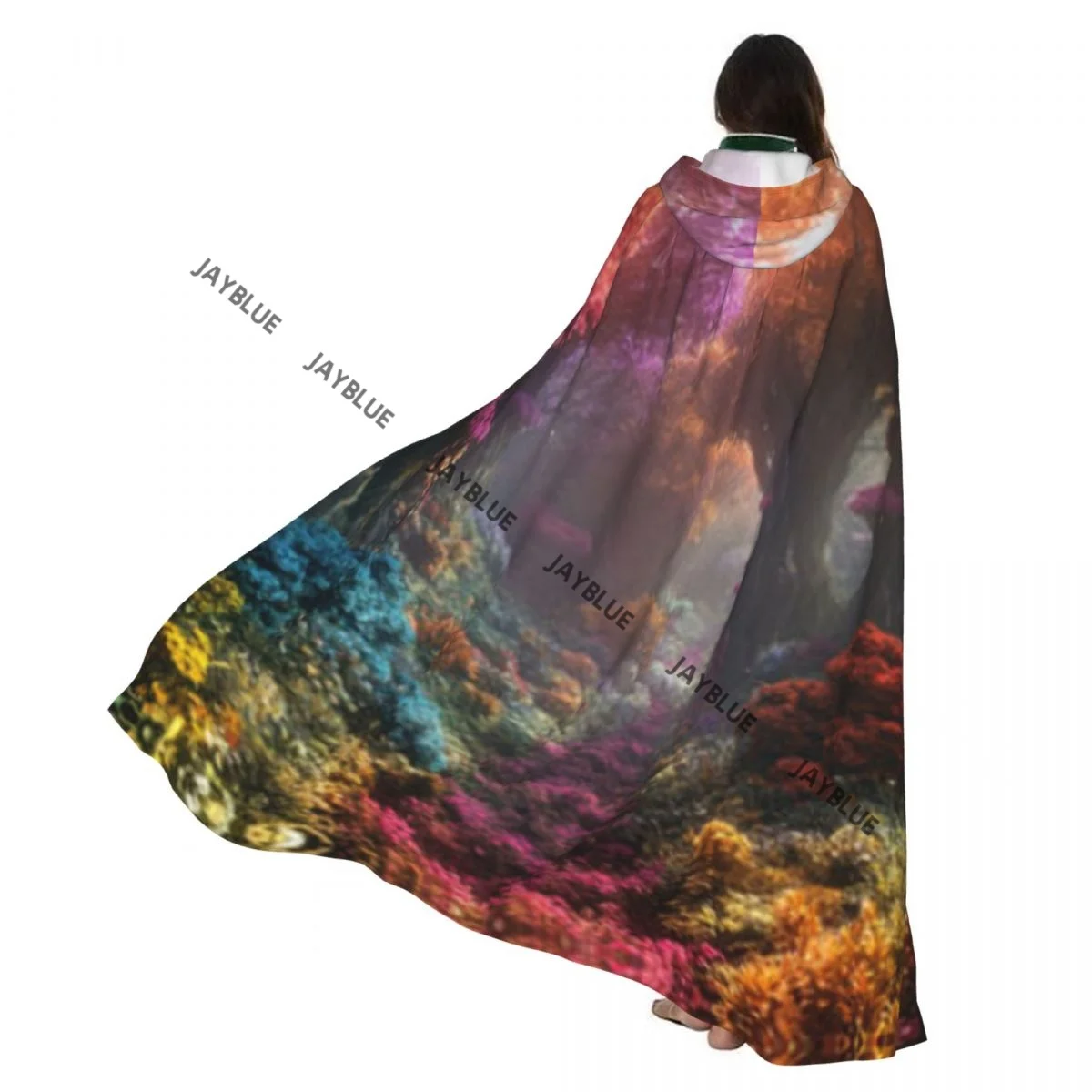 Lush Path Winds Through Magical Forest Hooded Cloak Polyester Unisex Witch Cape Costume Accessory
Lush Path Winds Through Magical Forest Hooded Cloak Polyester Unisex Witch Cape Costume Accessory