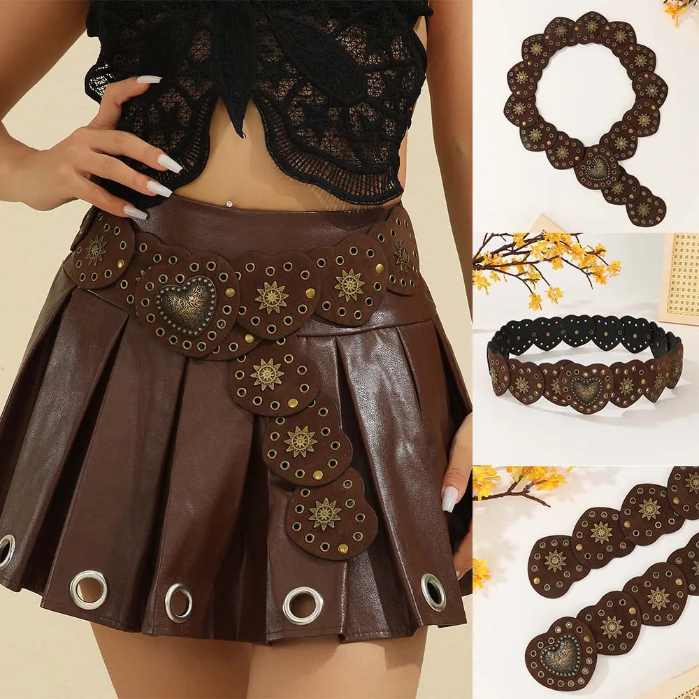 American retro Western cowboy style heart belt with women's decoration dress sweater street style fashion metal rivet belt width
American retro Western cowboy style heart belt with women's decoration dress sweater street style fashion metal rivet belt width