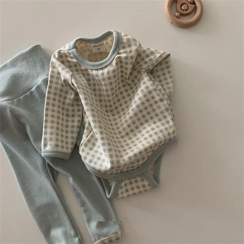 2022 New Baby Long Sleeve Clothes Set Newborn Infant Cotton Plaid Bodysuit + Leggings 2pcs Suit Toddler Baby Home Clothing Set
2022 New Baby Long Sleeve Clothes Set Newborn Infant Cotton Plaid Bodysuit + Leggings 2pcs Suit Toddler Baby Home Clothing Set