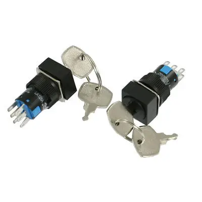 Panel Mount DPDT 3 Position Square Key Lock Push Button Switch AC 250V 5A
Panel Mount DPDT 3 Position Square Key Lock Push Button Switch AC 250V 5A