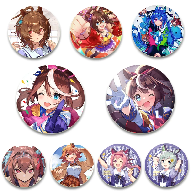 58MM Anime Uma Musume Pretty Derby Pins Tinplate Brooch , Figure Icon Badge, Handmade Brooches for Backpack Clothes Decoration
58MM Anime Uma Musume Pretty Derby Pins Tinplate Brooch , Figure Icon Badge, Handmade Brooches for Backpack Clothes Decoration
