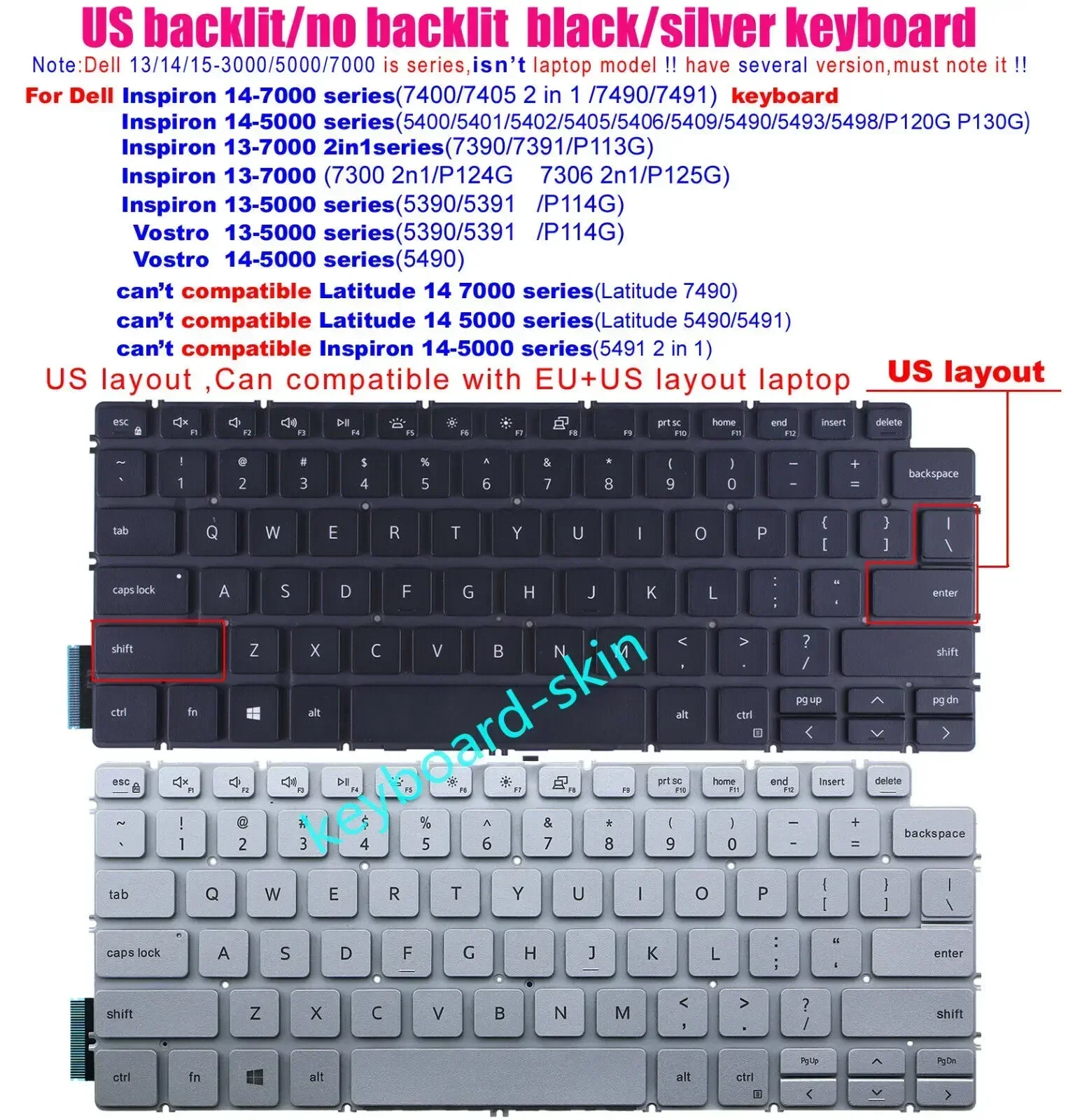 Новая американская клавиатура для Dell Inspiron 13 5390 5391 P114G 7390 7391 P113G 7300 2n1 7306 2n1 P124G P125G Vostro 5390 5391 5490
Новая американская клавиатура для Dell Inspiron 13 5390 5391 P114G 7390 7391 P113G 7300 2n1 7306 2n1 P124G P125G Vostro 5390 5391 5490