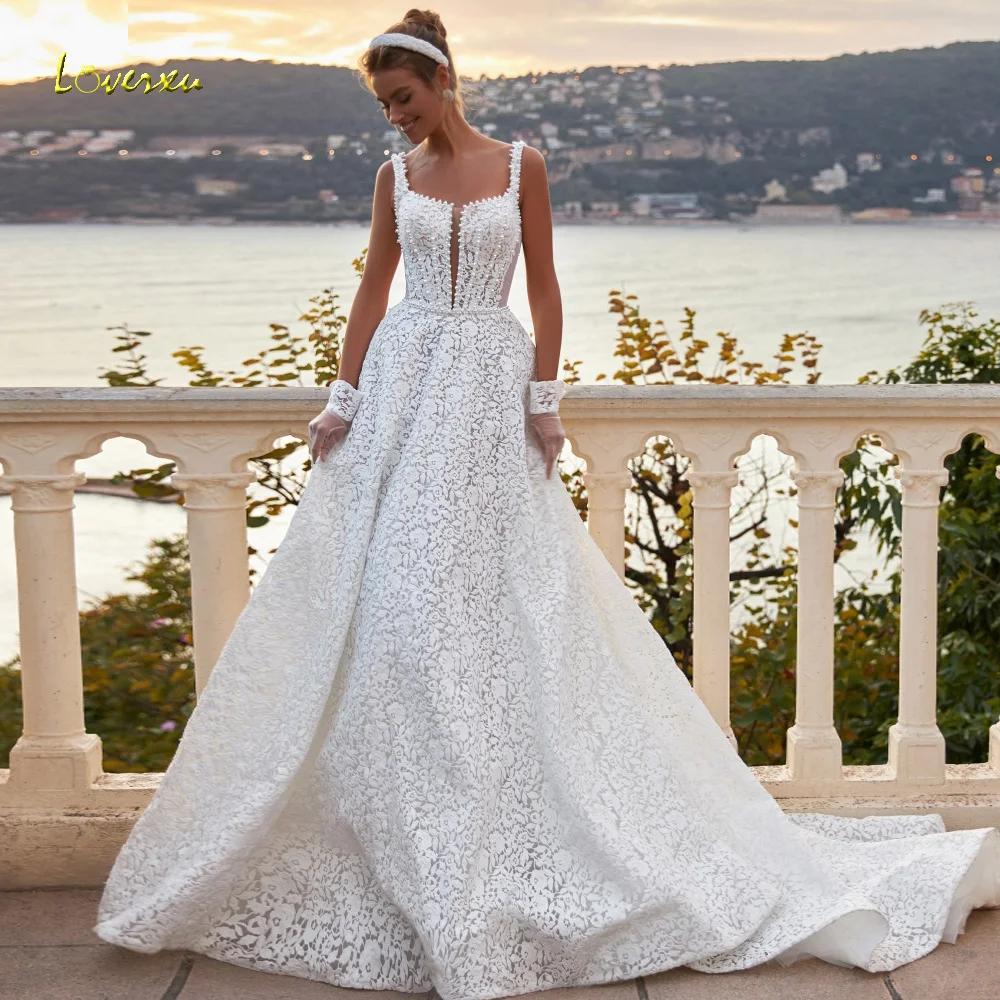 Loverxu A-Line Wedding Dresses Boat Neck Spaghetti Straps Vestido De Novia Lace Embroidery Chic Custom Made Robe De Mariee
Loverxu A-Line Wedding Dresses Boat Neck Spaghetti Straps Vestido De Novia Lace Embroidery Chic Custom Made Robe De Mariee