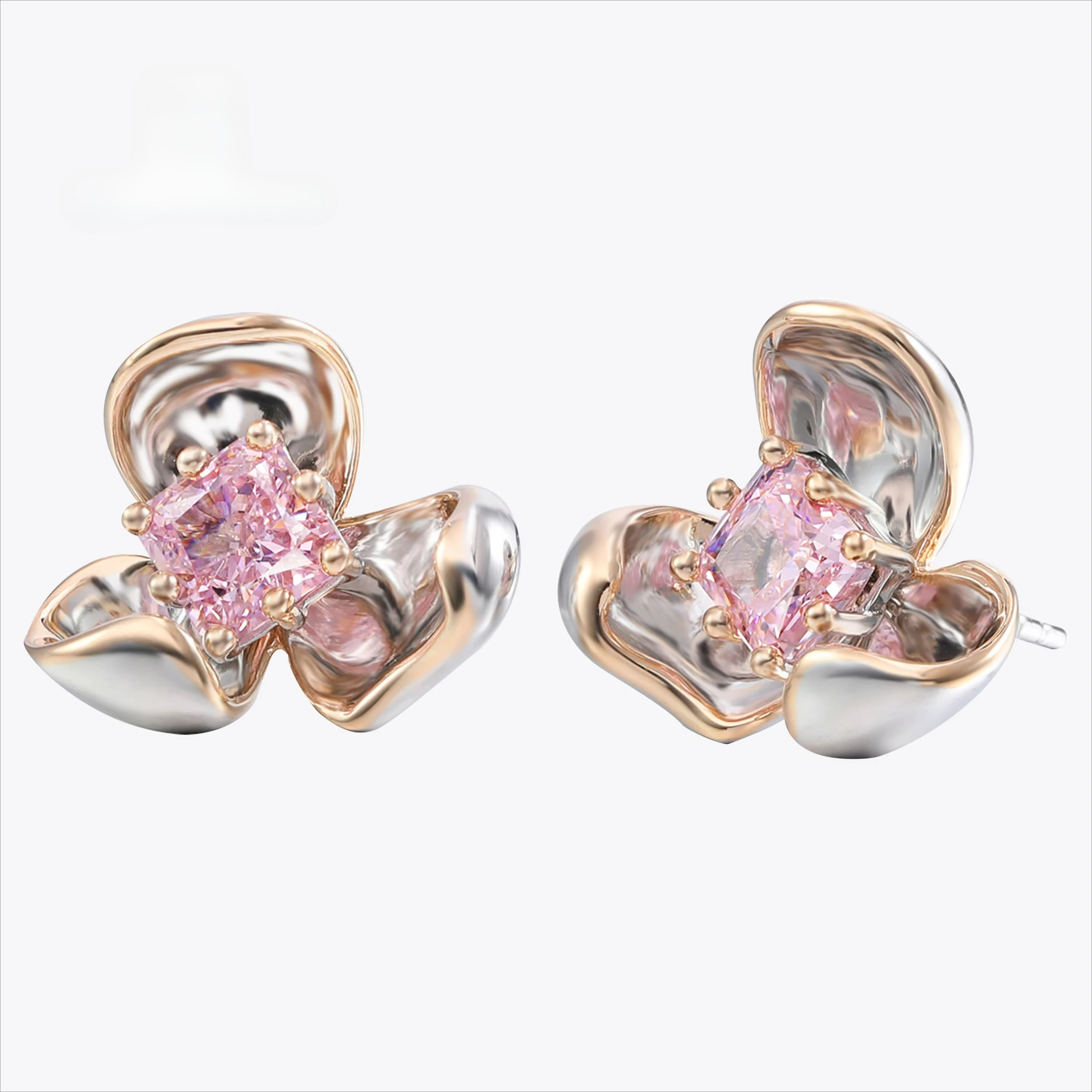 Flower Pink Diamond Stud Earrings 925 Sterling Silver Gold Plated 5a Zircon Jewelry For Women
Flower Pink Diamond Stud Earrings 925 Sterling Silver Gold Plated 5a Zircon Jewelry For Women
