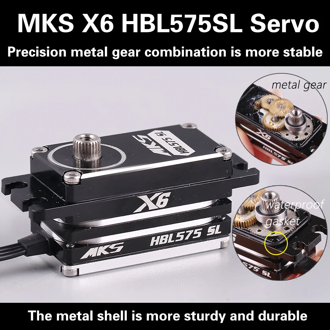 MKS X6 Series HBL575 HBL575SL Digital Brushless All-Metal Short-Body Servo for RC Vehicles
MKS X6 Series HBL575 HBL575SL Digital Brushless All-Metal Short-Body Servo for RC Vehicles