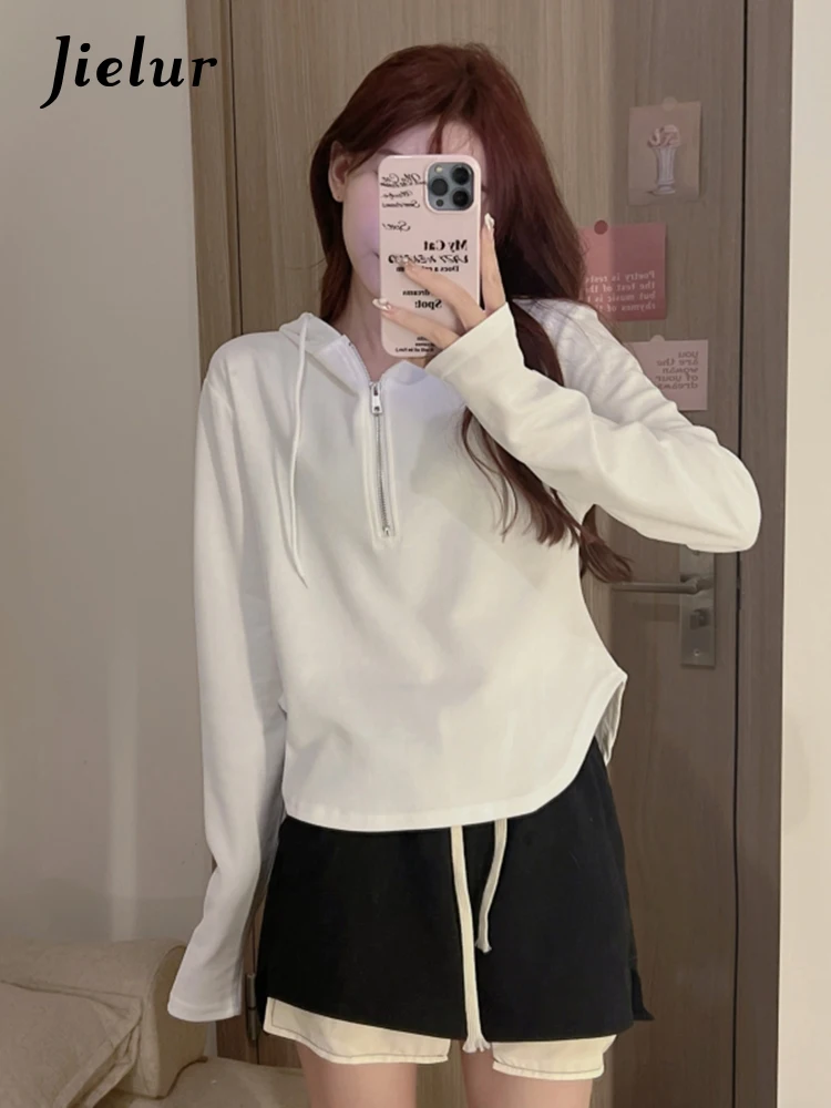 Jielur Hooded Chic Drawstring Fashion Zipper Slim Female Hoodies Korean Basic Casual Solid Color Loose Long Sleeve Women Hoodies
Jielur Hooded Chic Drawstring Fashion Zipper Slim Female Hoodies Korean Basic Casual Solid Color Loose Long Sleeve Women Hoodies