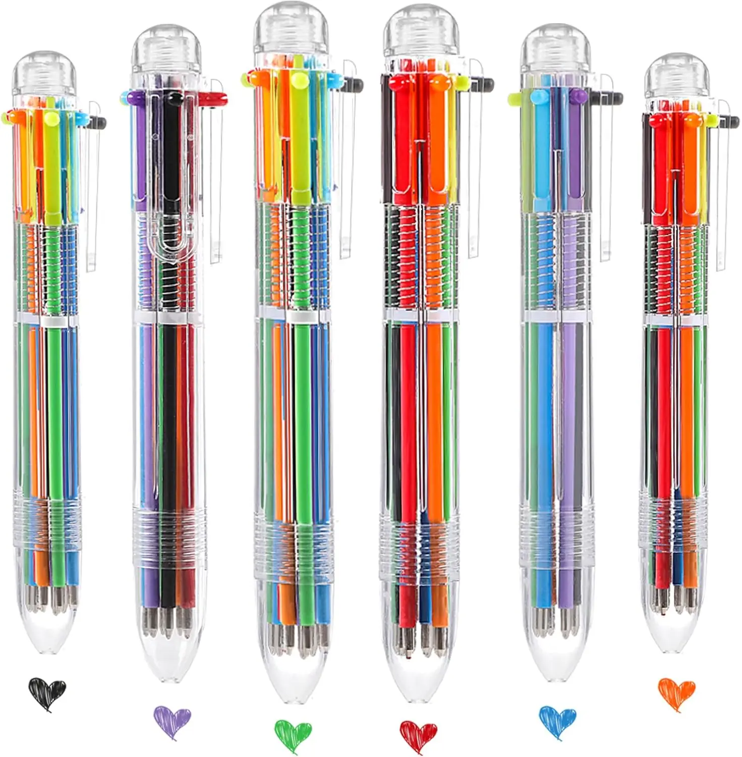 20 Pack 6-in-1 Multicolor Retractable Ballpoint Pens for Classroom Office School Supplies
20 Pack 6-in-1 Multicolor Retractable Ballpoint Pens for Classroom Office School Supplies
