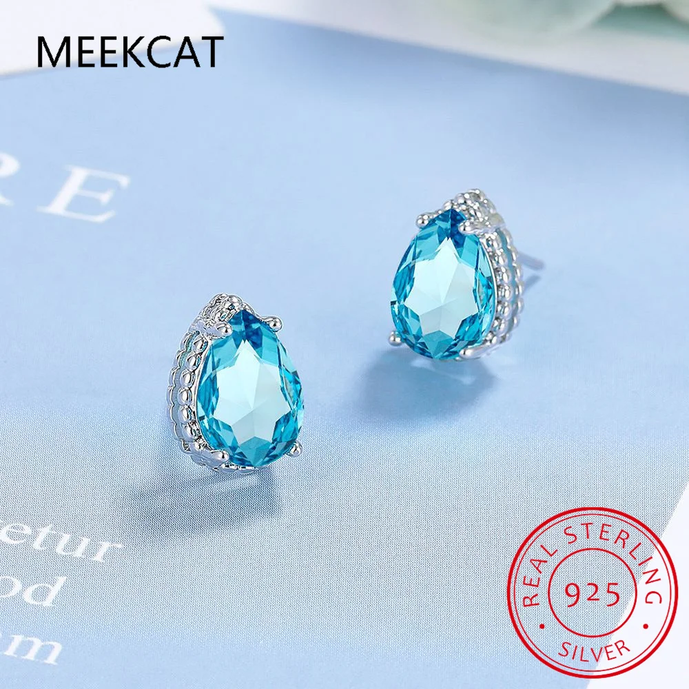Pear Genuine Natural Blue Topaz 925 Sterling Silver Water Drop Stud Earrings for Women Fashion Statement Gemstone Jewelry Brinco
Pear Genuine Natural Blue Topaz 925 Sterling Silver Water Drop Stud Earrings for Women Fashion Statement Gemstone Jewelry Brinco
