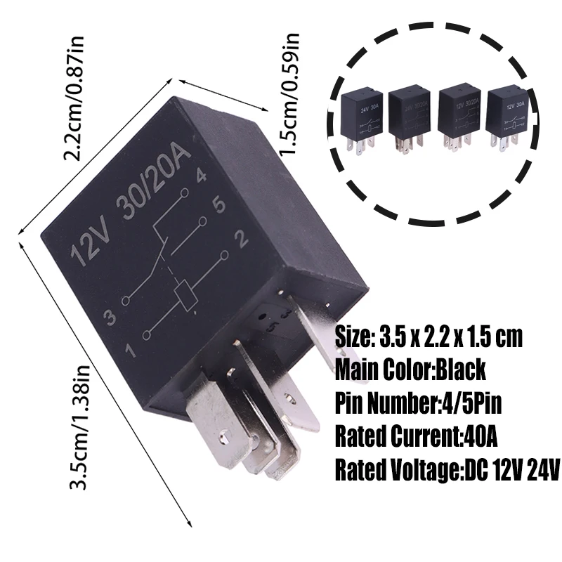 1Pc Car Relay Black 4 Pin/5 Pin 30A 12V/24V Violet Series 4-pin/5-pin Waterproof Automotive Relay Car Relay Socket Adapter
1Pc Car Relay Black 4 Pin/5 Pin 30A 12V/24V Violet Series 4-pin/5-pin Waterproof Automotive Relay Car Relay Socket Adapter