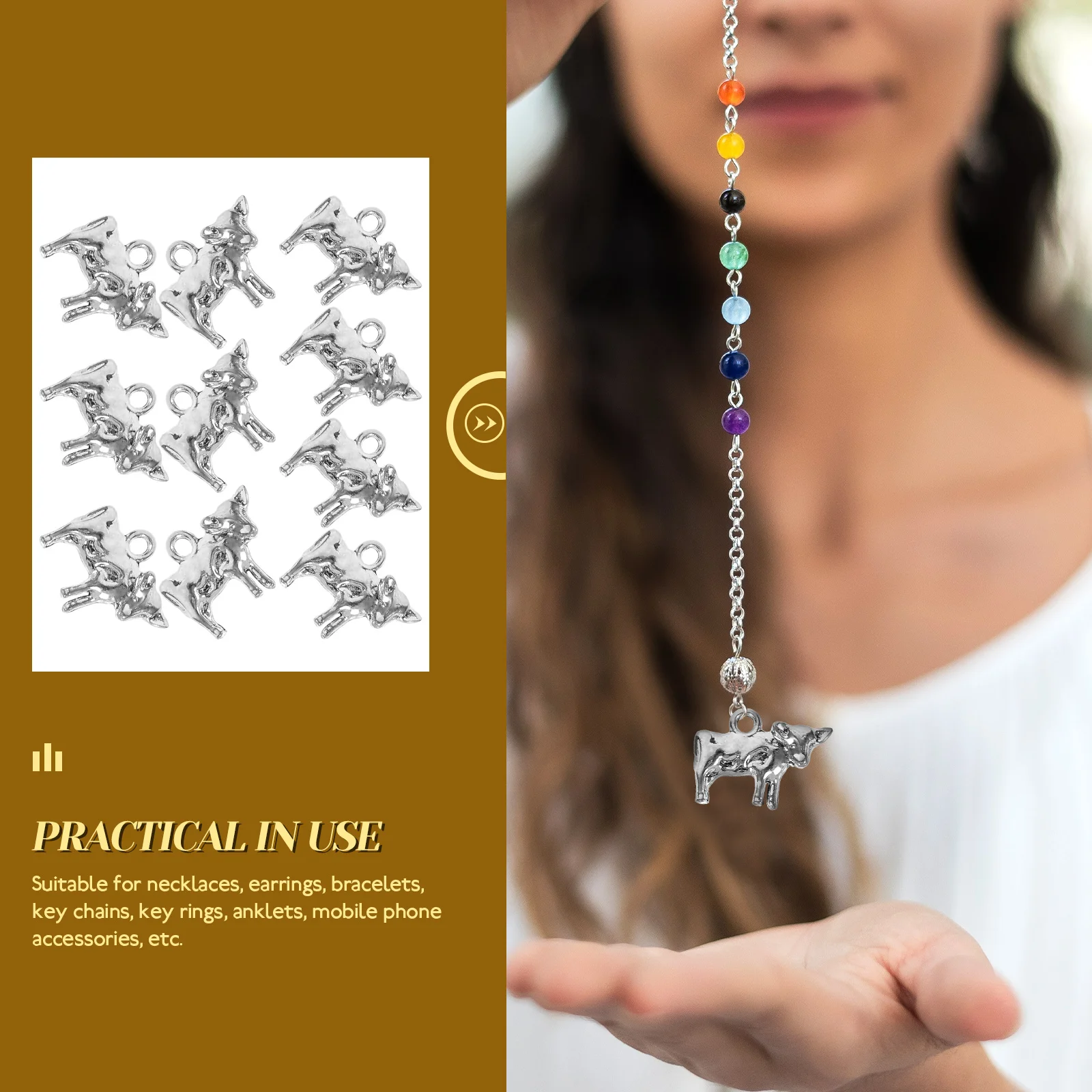 10Pcs Small Cow Pendants Vintage Alloy Charms for DIY Jewelry Making Necklaces Earrings Bracelets Jewelry Charms
10Pcs Small Cow Pendants Vintage Alloy Charms for DIY Jewelry Making Necklaces Earrings Bracelets Jewelry Charms